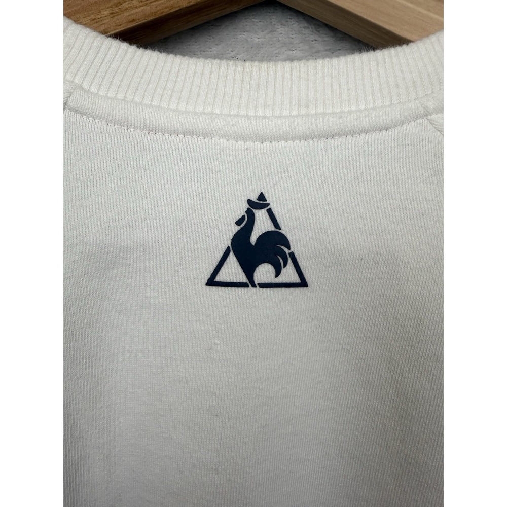 Le Coq Sportif Sweatshirt White Spellout Logo Crewneck Retro Sportswear Mens S - Picture 5 of 9